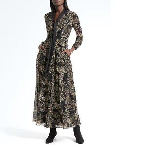 NWT Banana Republic Tie Neck Floral Maxi Dress